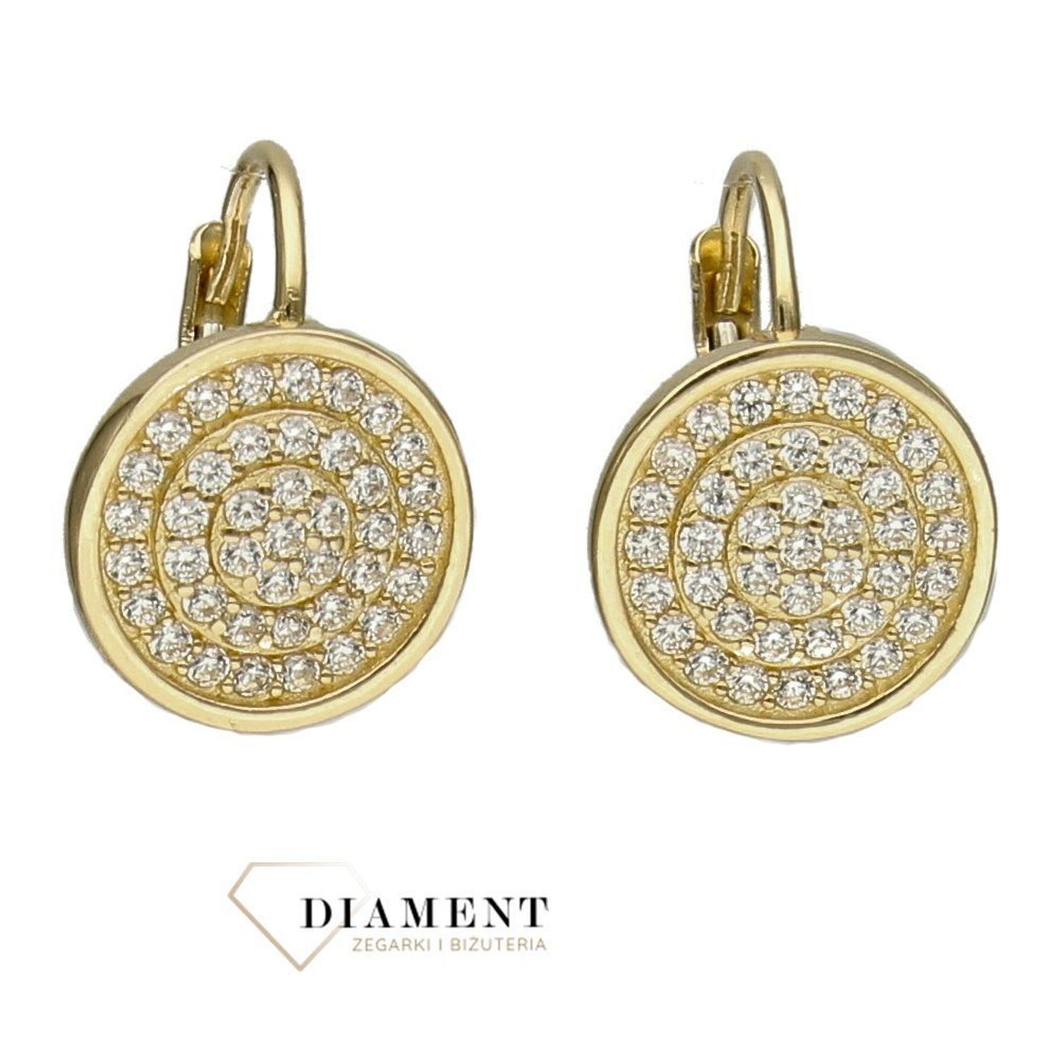 Kolczyki złote ' Cyrkonie w okręgu ' KL 9662.jpg